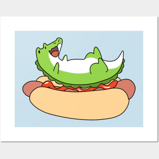 Giant Hotdog and Alligator Posters and Art